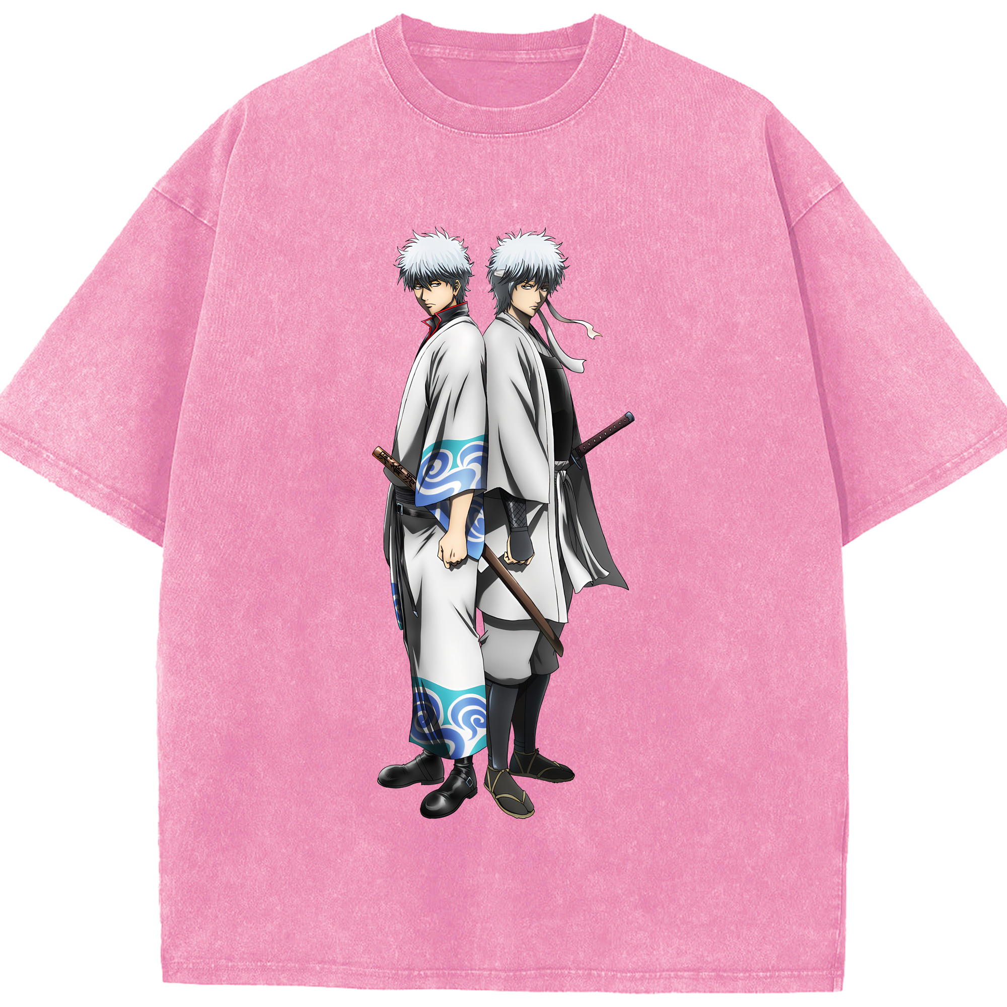 （画像用） ぎんたま 坂田銀時（さかたぎんとき） 神楽 志村新八（しむら しんぱち） GINTAMA Sakata Gintoki Kagura Shimura Shinpachi 綿100% ヴィンテージ風 半袖Tシャツ（フロントプリント）